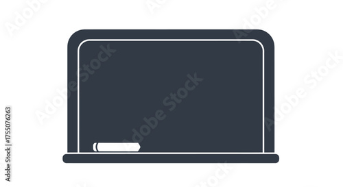 Simple dark gray blackboard with white chalk icon illustration.