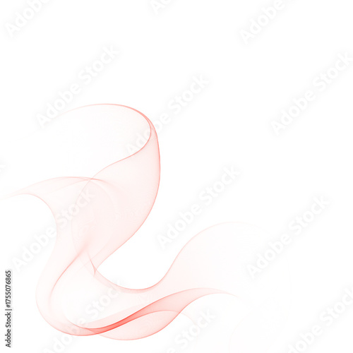 Gentle red or pink wavy flow on a white background. Eps 10