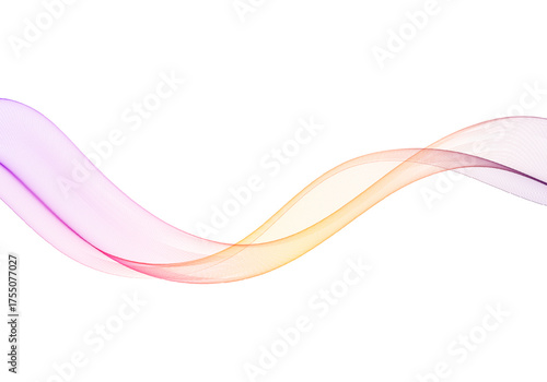 Horizontal wavy line with a gradient from purple to orange color. Eps 10