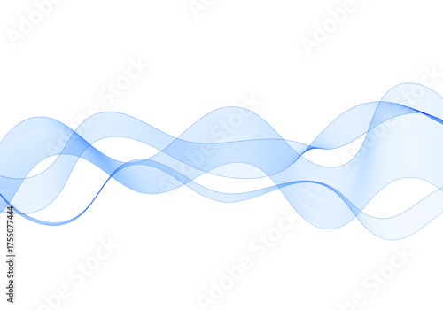Multilayered blue wavy lines create a dynamic flow. Eps 10
