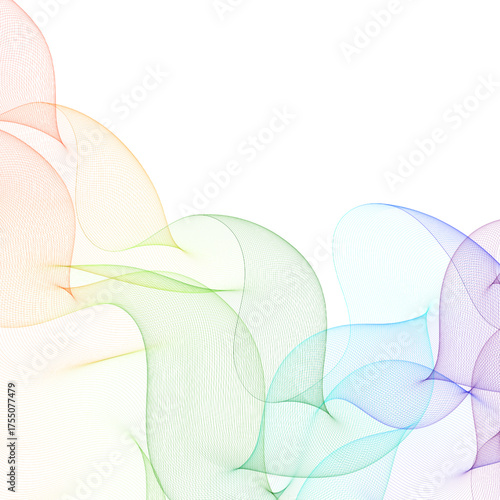 Dynamic flow of a bright rainbow abstract wave on white. Eps 10