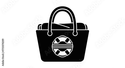 Beach bag with life preserver