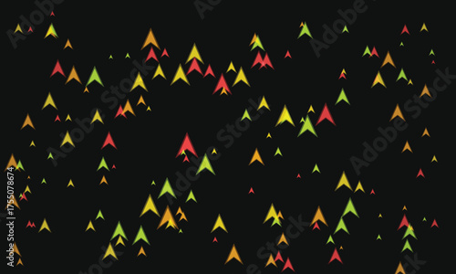 Abstract Arrows Pointing Upward in Various Colors on a Dark Background Graphic Design Element