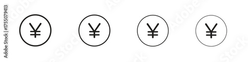 Yen icon, linear icon with editable stroke