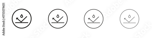 Waterproof icon, linear icon with editable stroke
