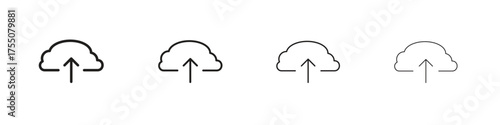 Upload to Cloud icon, linear icon with editable stroke