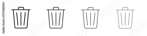 Trash Bin icon, linear icon with editable stroke