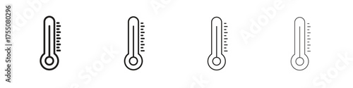 Temperature icon, linear icon with editable stroke