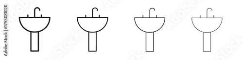 Sink icon, linear icon with editable stroke