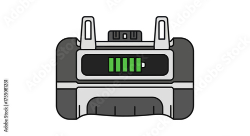 Battery Pack with Full Charge Indicator Gray and White.