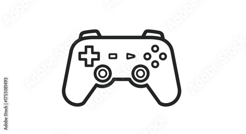 Simple Black and White Line Art Game Controller.