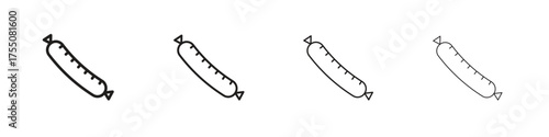 Sausage icon, linear icon with editable stroke