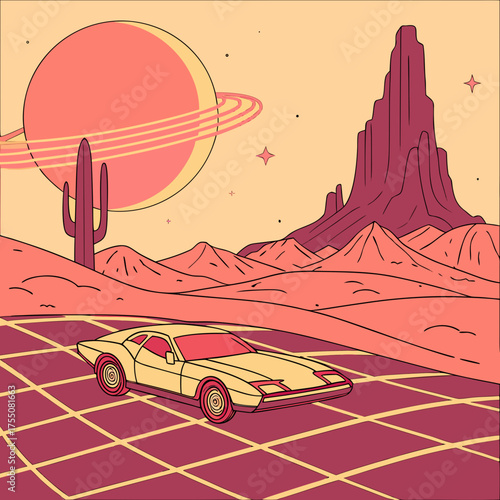 Cyber Mirage Sunset 1