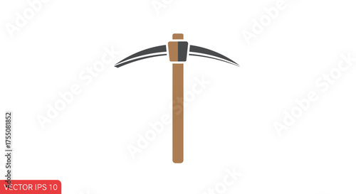 Simple Vector Illustration of a Pickaxe Tool for Mining.