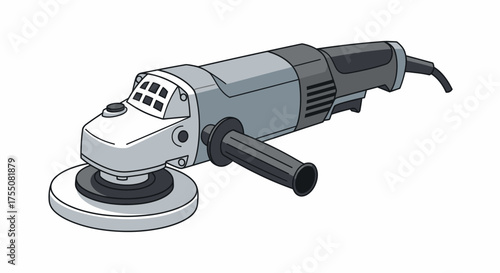 Electric Angle Grinder Tool with Disc and Handle.