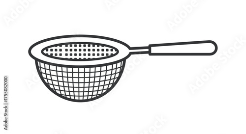 Kitchen Strainer with Handle and Mesh Bowl.