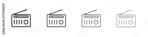 Radio icon, linear icon with editable stroke