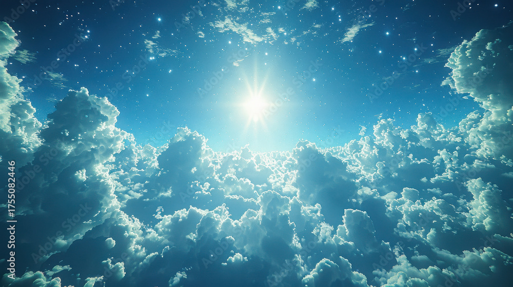 Obraz premium A breathtaking 3D universe unfolds under a starry sky, captured in a full-length photorealistic wide shot with natural lighting, 8K ultra-high detail, and cinematic textures that evoke the wonder of i