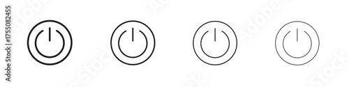 Power button icon, linear icon with editable stroke
