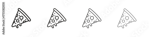 Pizza icon, linear icon with editable stroke