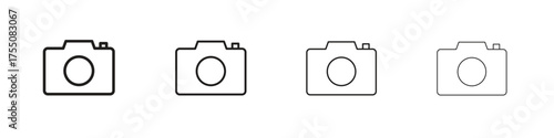 Photo Camera icon, linear icon with editable stroke