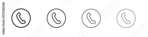 Phone call icon, linear icon with editable stroke