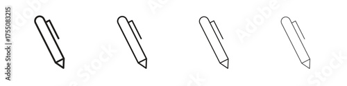 Pen icon, linear icon with editable stroke