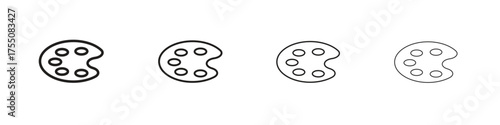 Palette icon, linear icon with editable stroke