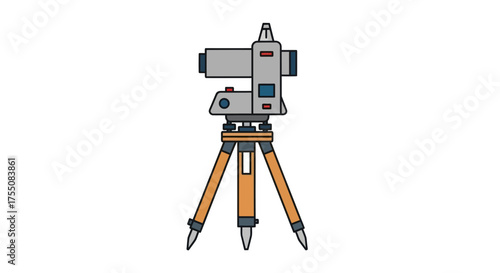 Surveying Instrument: Theodolite on a Tripod for Precise Measurements.
