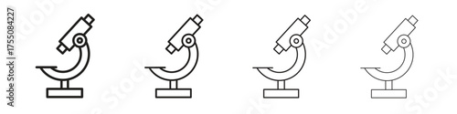 Microscope icon, linear icon with editable stroke