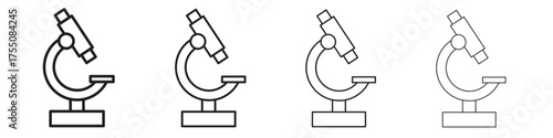 Microscope icon, linear icon with editable stroke