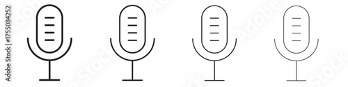 Microphone icon, linear icon with editable stroke
