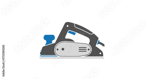 Electric Hand Planer Tool Illustration for Woodworking and Carpentry Projects.