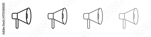 Megaphone icon, linear icon with editable stroke