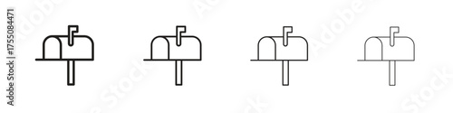 Mailbox icon, linear icon with editable stroke