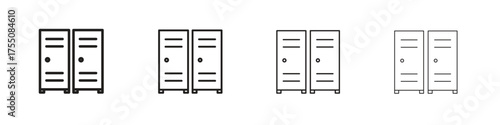 Lockers icon, linear icon with editable stroke