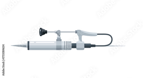 Endoscopic surgical instrument with a handle and camera for medical procedures.