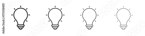 Light bulb icon, linear icon with editable stroke