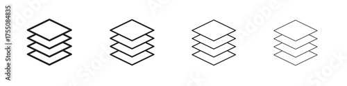 Layers icon, linear icon with editable stroke