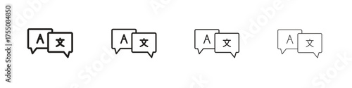 Language icon, linear icon with editable stroke