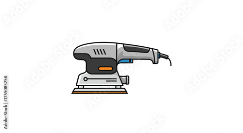 Electric Orbital Sander Tool with Ergonomic Handle Design.