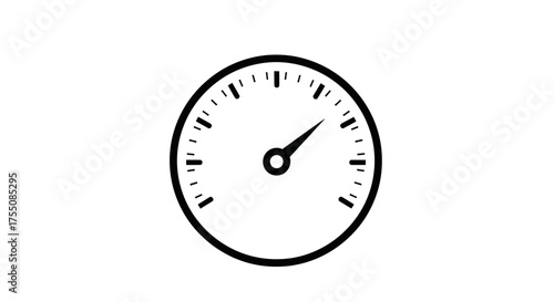 Black and white circular gauge meter with indicator needle and dial.