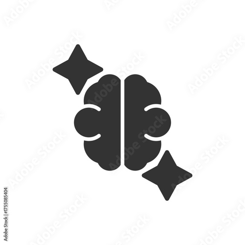 AI Brain Icon - Sparkle Icon	