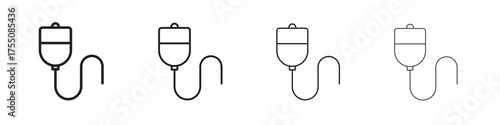 IV bag icon, linear icon with editable stroke