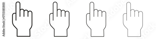 Hand pointer icon, linear icon with editable stroke
