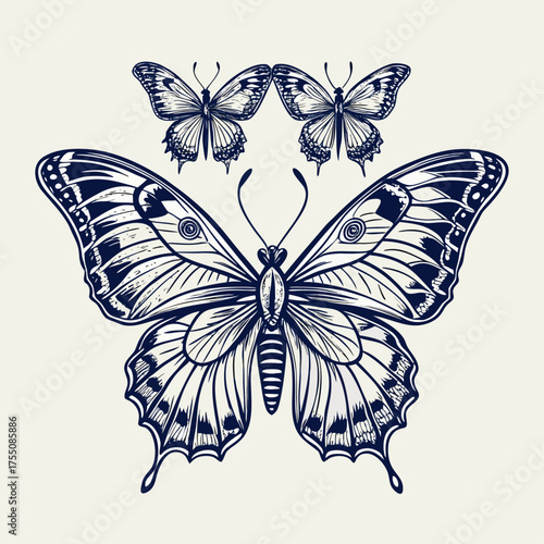 Wallpaper Mural Vibrant Blue Butterfly in Flight Torontodigital.ca