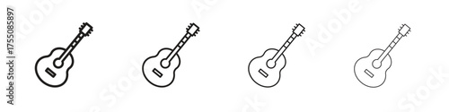 Guitar icon, linear icon with editable stroke