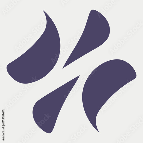 Abstract dark blue organic shapes forming a dynamic circular pattern, Abstract, fluid, dark blue, organic shapes, resembling droplets or petals, arranged in a circular, dynamic composition.
