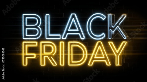 Illuminate your seasonal sales with this eye-catching Black Friday neon sign, perfect for advertising and grabbing customer attention
