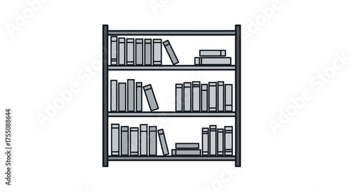 A three-tiered metal bookshelf filled with various books.